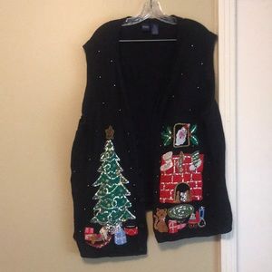 Basic Editions Christmas Sweater Vest Size 3X